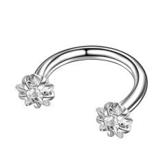 Yıldız Taşlı Çelik Yarım Halka Piercing, Tragus-Daith-Helix-Dudak-Septum