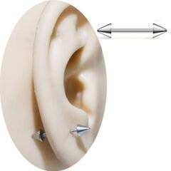 Spayk Çelik 1,2 mm Düz Bar Piercing, Tragus-Helix-Meme-Septum-Kıkırdak