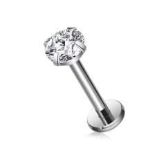 Tek Taş Çelik Labret Piercing, Tragus-Dudak-Helix-Kıkırdak