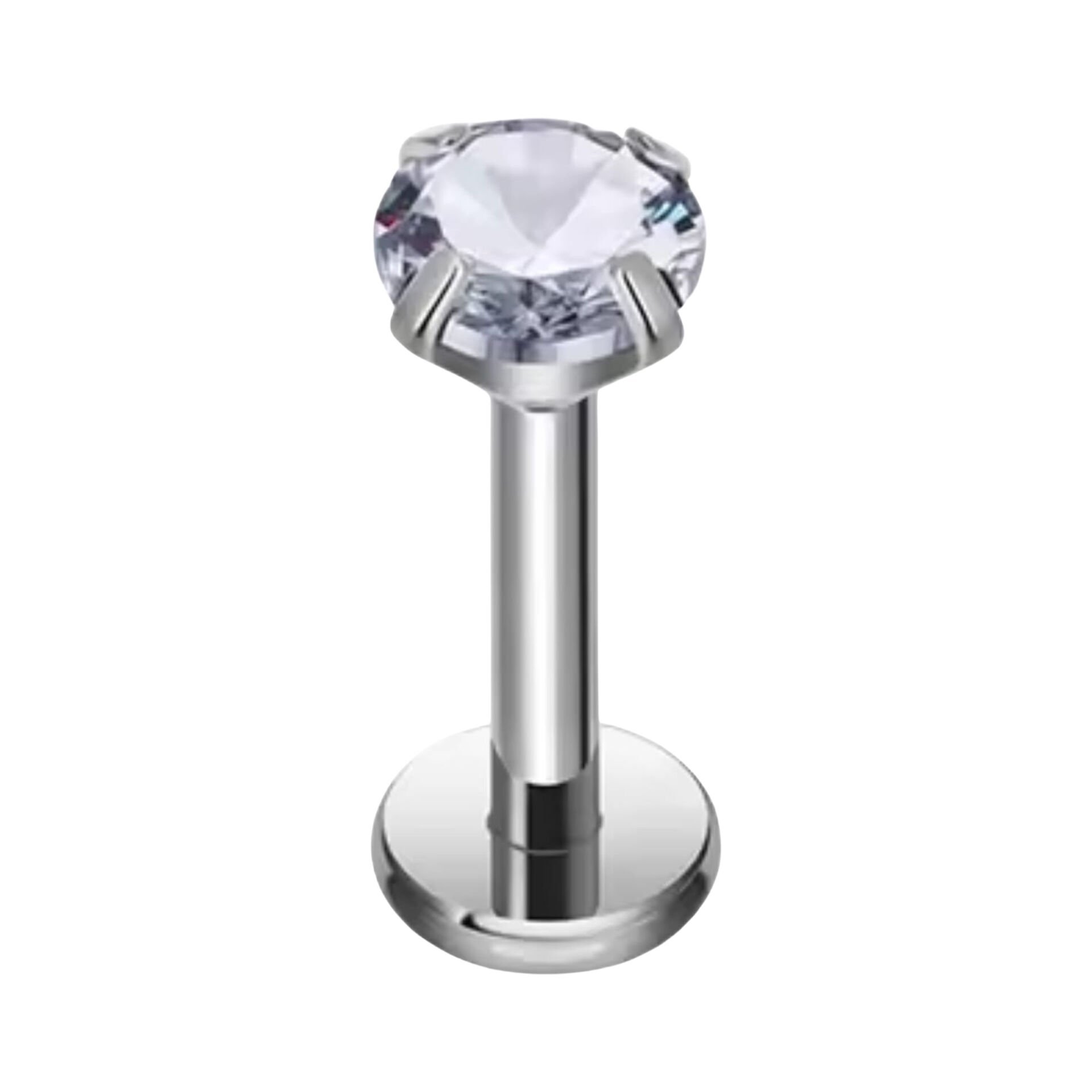 Tek Taş Çelik Labret Piercing, Tragus-Dudak-Helix-Kıkırdak