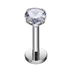 Tek Taş Çelik Labret Piercing, Tragus-Dudak-Helix-Kıkırdak