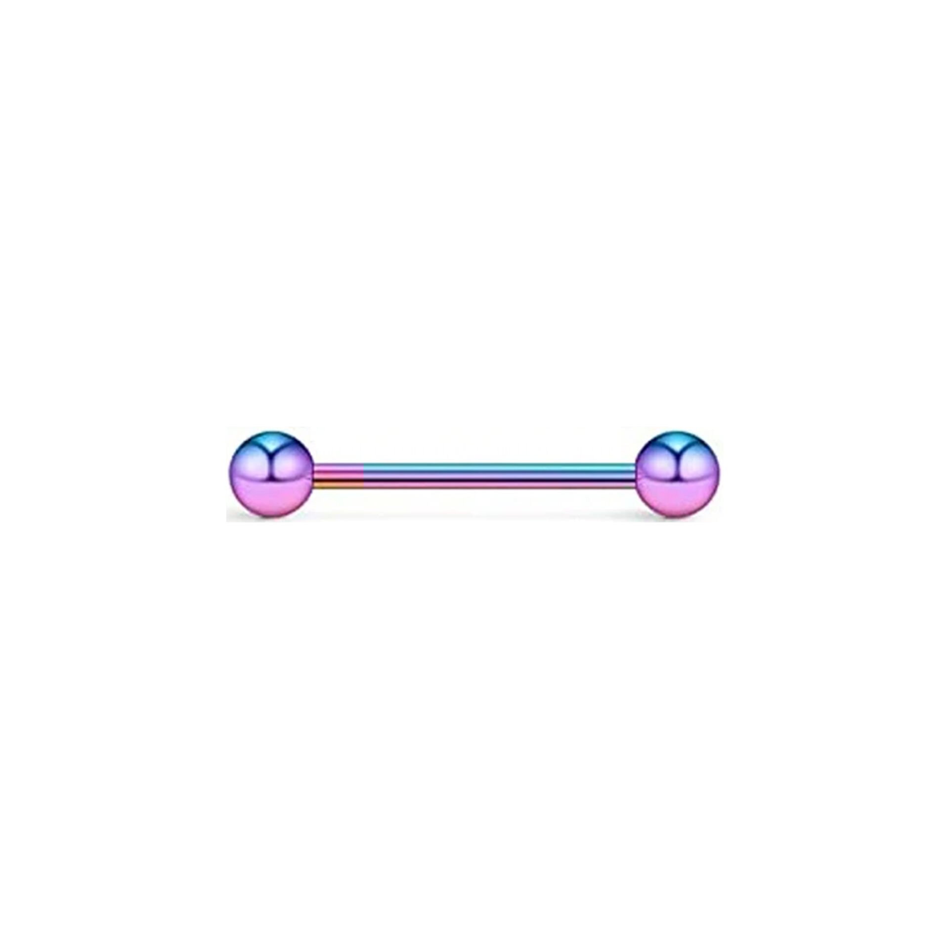 Toplu Gökkuşağı Çelik 1,2 mm Düz Bar Piercing, Tragus-Helix-Meme-Septum-Kıkırdak