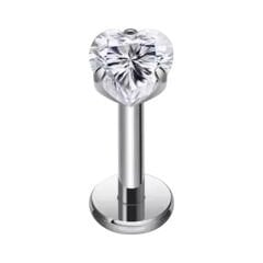 Kalp Taş Çelik Labret Piercing, Tragus-Dudak-Helix-Kıkırdak