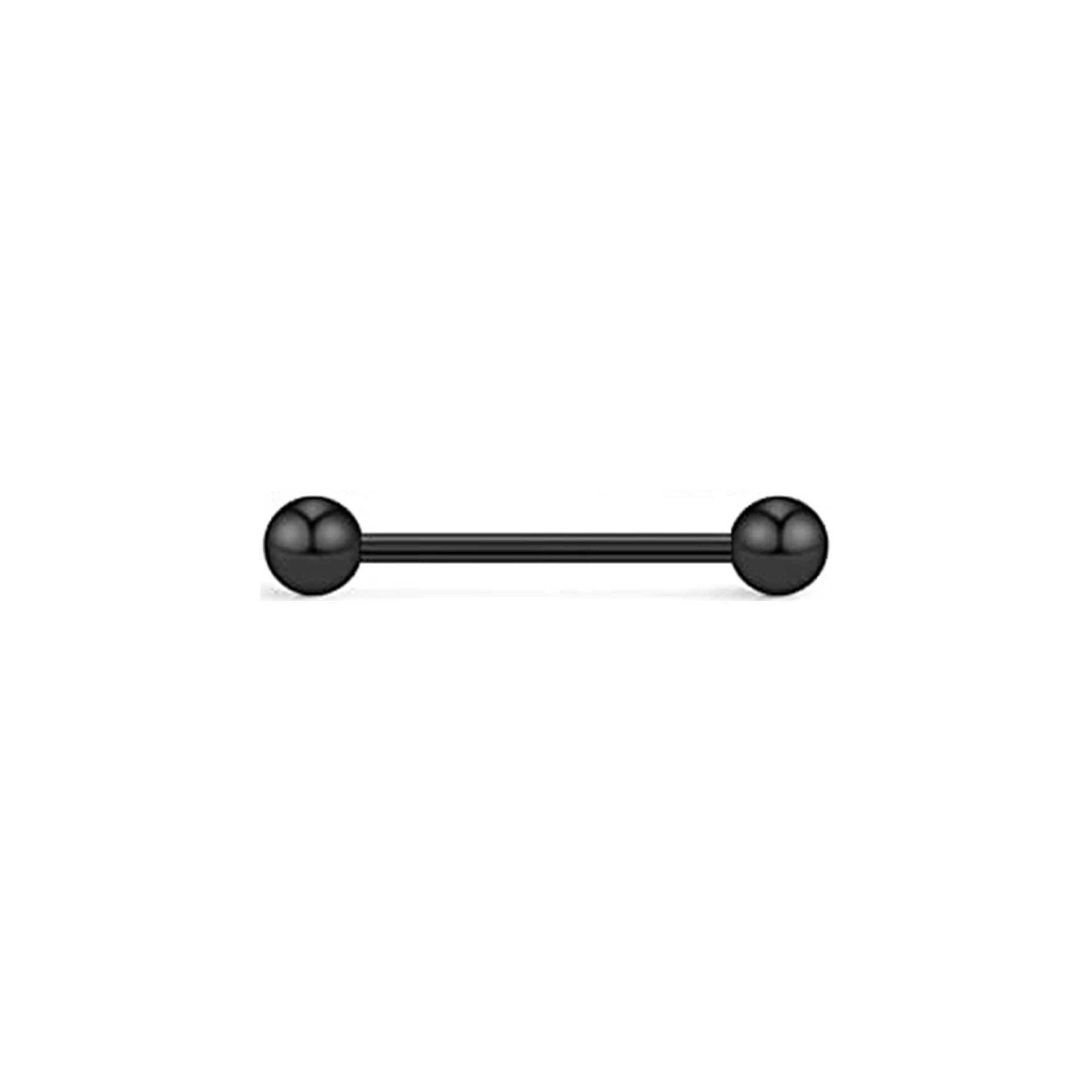 Toplu Siyah Çelik 1,2 mm Düz Bar Piercing, Tragus-Helix-Meme-Septum-Kıkırdak