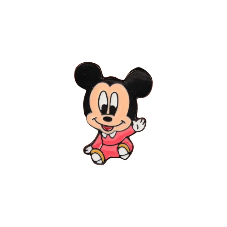 Kırmızı kıyafetli Baby Mickey Mouse figürlü mineli rozet