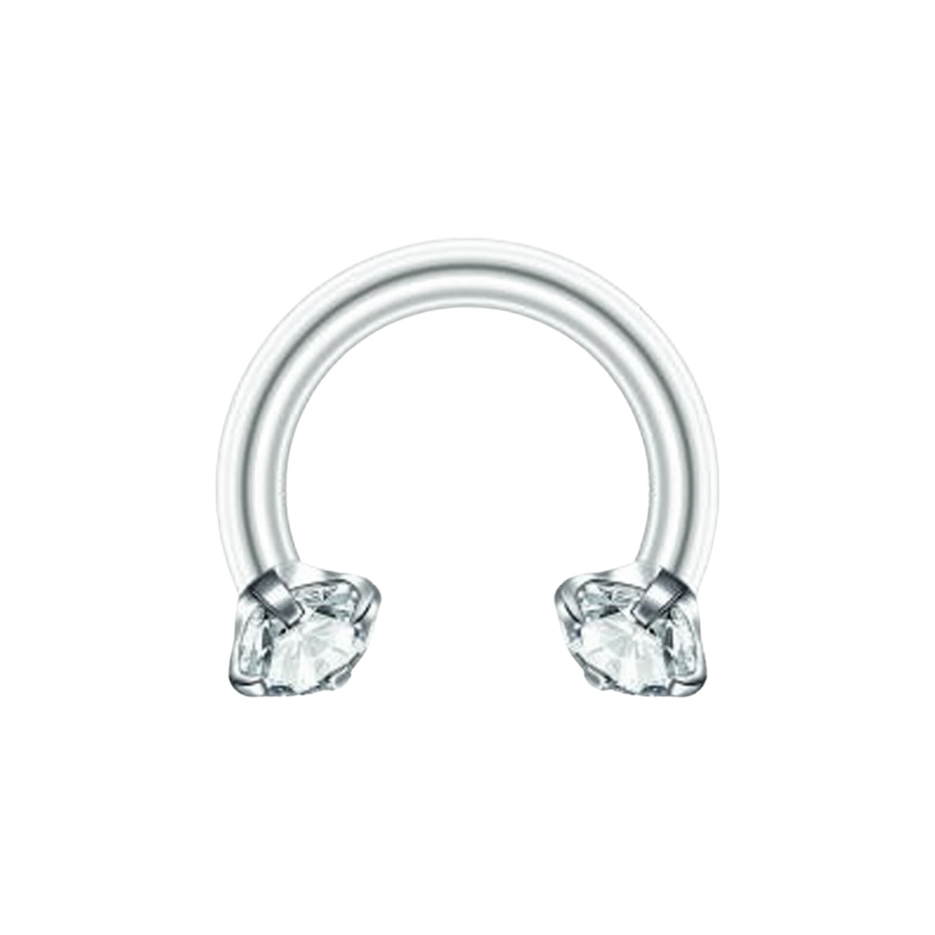Taşlı Çelik Yarım Halka Piercing, Tragus-Daith-Helix-Dudak-Septum