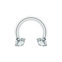 Taşlı Çelik Yarım Halka Piercing, Tragus-Daith-Helix-Dudak-Septum