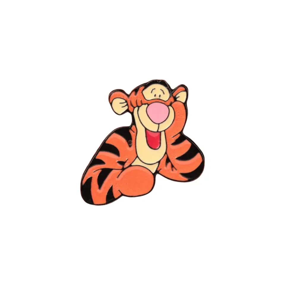 Turuncu siyah çizgili Tigger figürlü mineli rozet