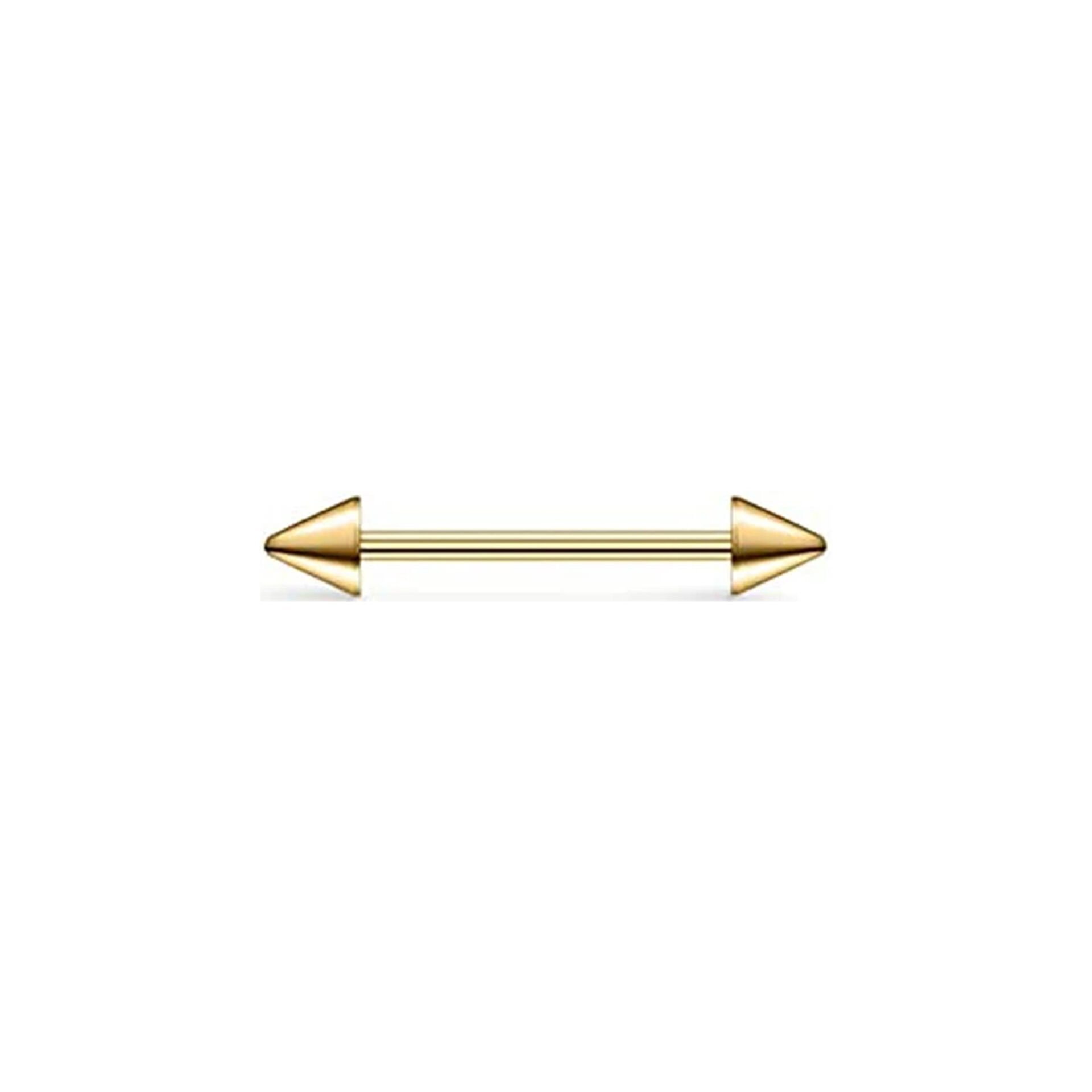Spayk Gold Çelik 1,2 mm Düz Bar Piercing, Tragus-Helix-Meme-Septum-Kıkırdak