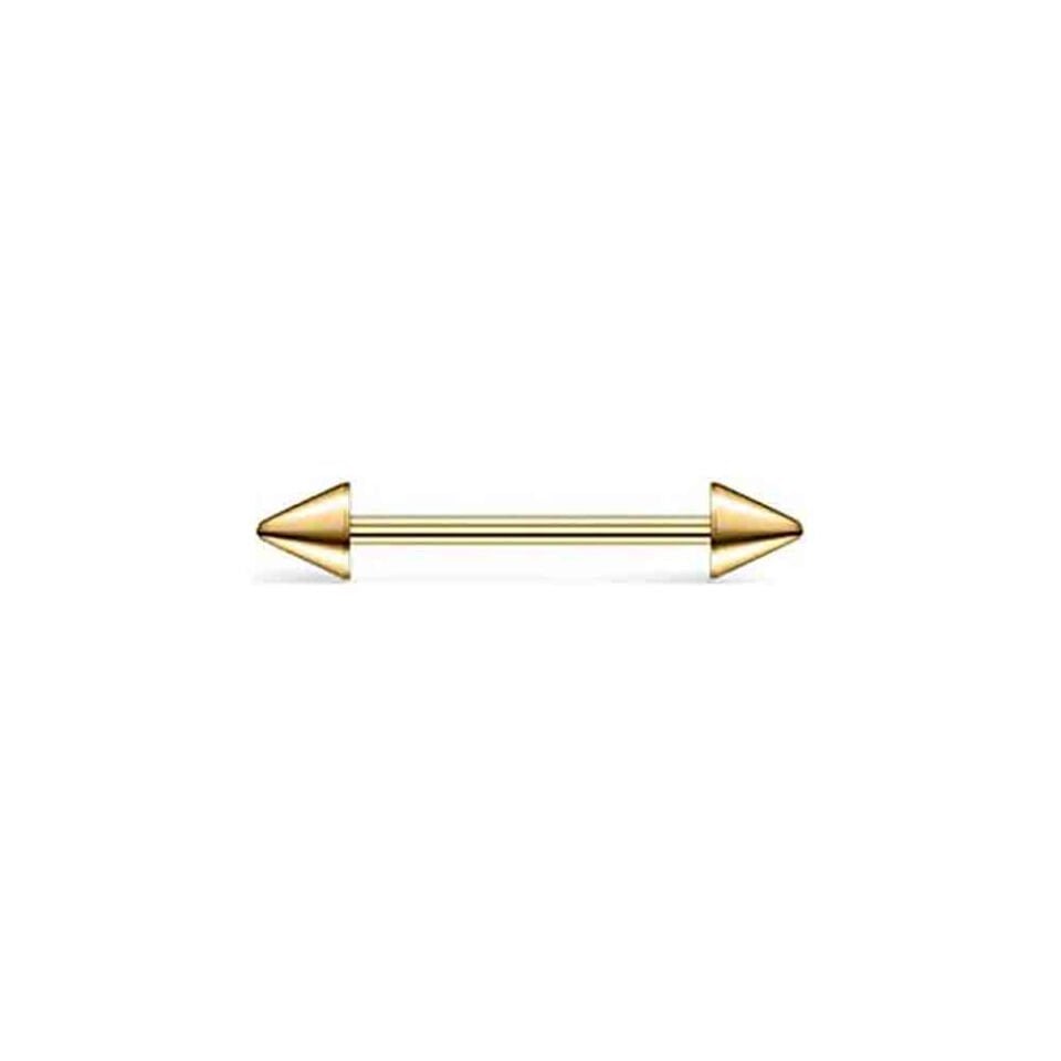 Spike Gold Renkli 316L Cerrahi Çelik Düz Bar Meme Ucu Piercing