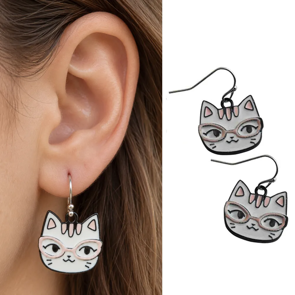 pembe-gozluklu-kedi-figurlu-renkli-mineli-sallantili-kupe