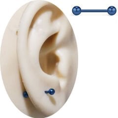 Toplu Mavi Çelik 1,2 mm Düz Bar Piercing, Tragus-Helix-Meme-Septum-Kıkırdak