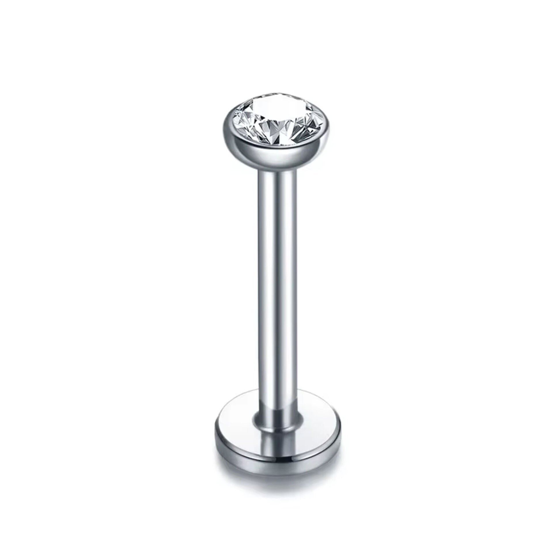 Tek 2mm Taş Çelik Labret Piercing, Tragus-Dudak-Helix-Kıkırdak