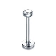 Tek 2mm Taş Çelik Labret Piercing, Tragus-Dudak-Helix-Kıkırdak