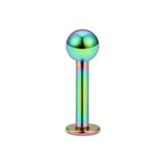 Toplu Gökkuşağı Çelik Flatback Düz Bar Piercing, Tragus-Helix-Conch-Burun-Dudak-Kıkırdak