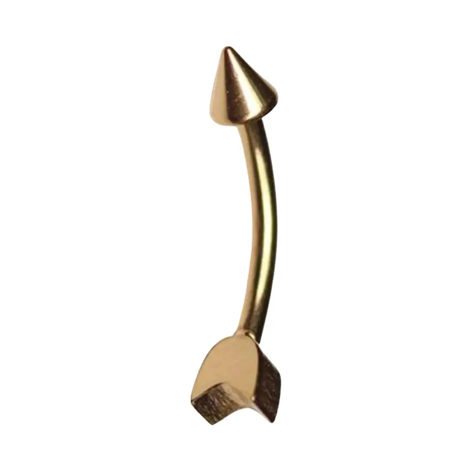 Ok Tasarımlı gold rengi 316L Cerrahi Çelik Kaş ve Rook Piercing 