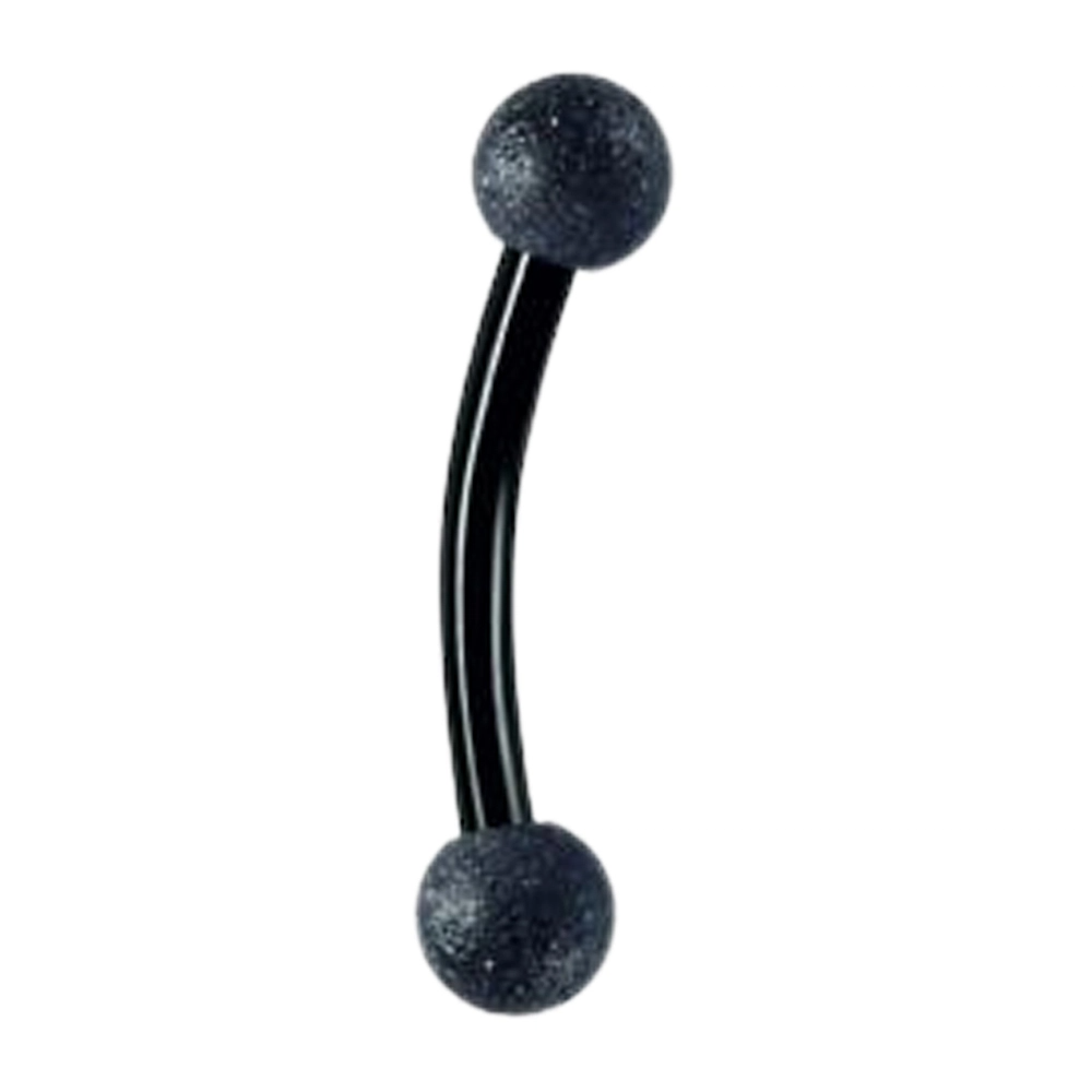 Simli Top Tasarımlı siyah rengi 316L Cerrahi Çelik Kaş ve Rook Piercing