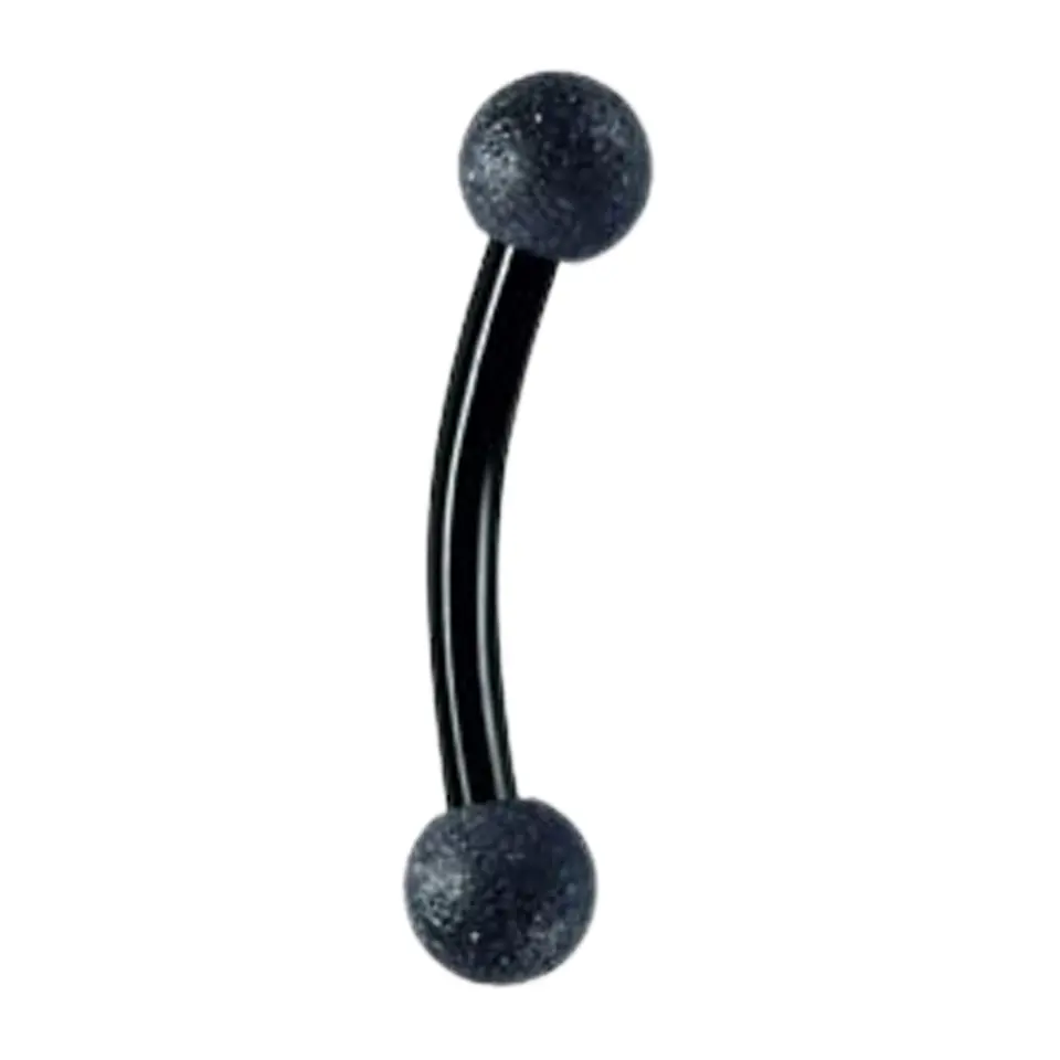 Simli Top Tasarımlı siyah rengi 316L Cerrahi Çelik Kaş ve Rook Piercing