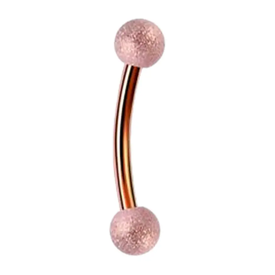 Simli Top Tasarımlı rose rengi 316L Cerrahi Çelik Kaş ve Rook Piercing