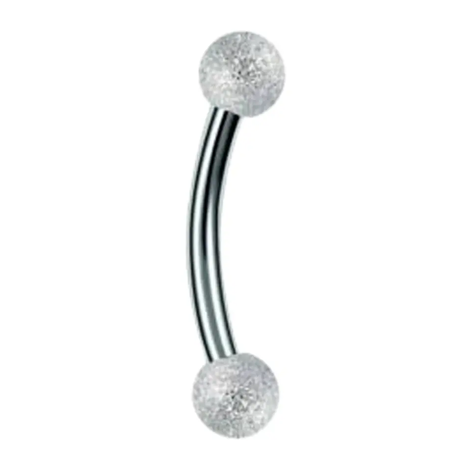 Simli Top Tasarımlı gümüş rengi 316L Cerrahi Çelik Kaş ve Rook Piercing