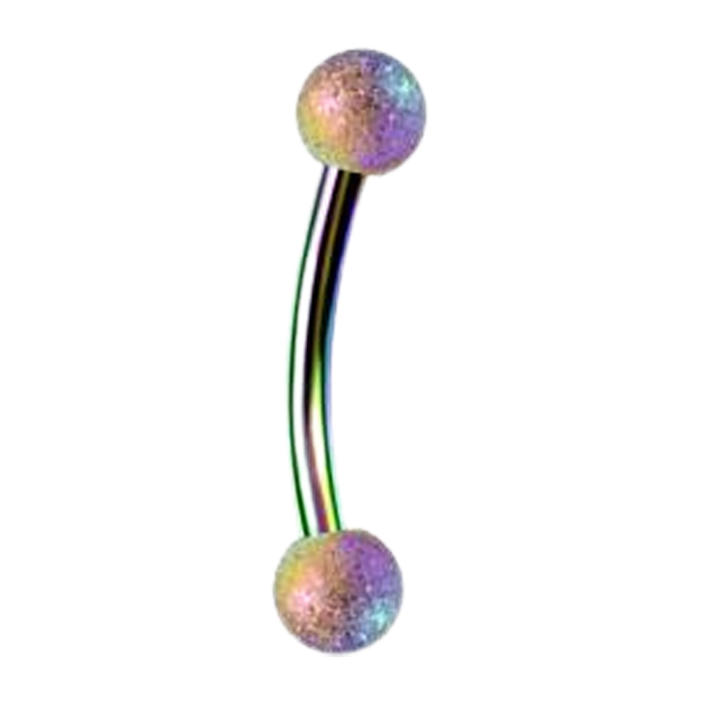 Simli Top Tasarımlı gökkuşağı rengi 316L Cerrahi Çelik Kaş ve Rook Piercing