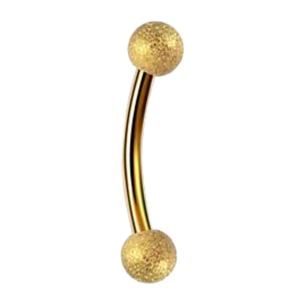 Simli Top Tasarımlı gold rengi 316L Cerrahi Çelik Kaş ve Rook Piercing