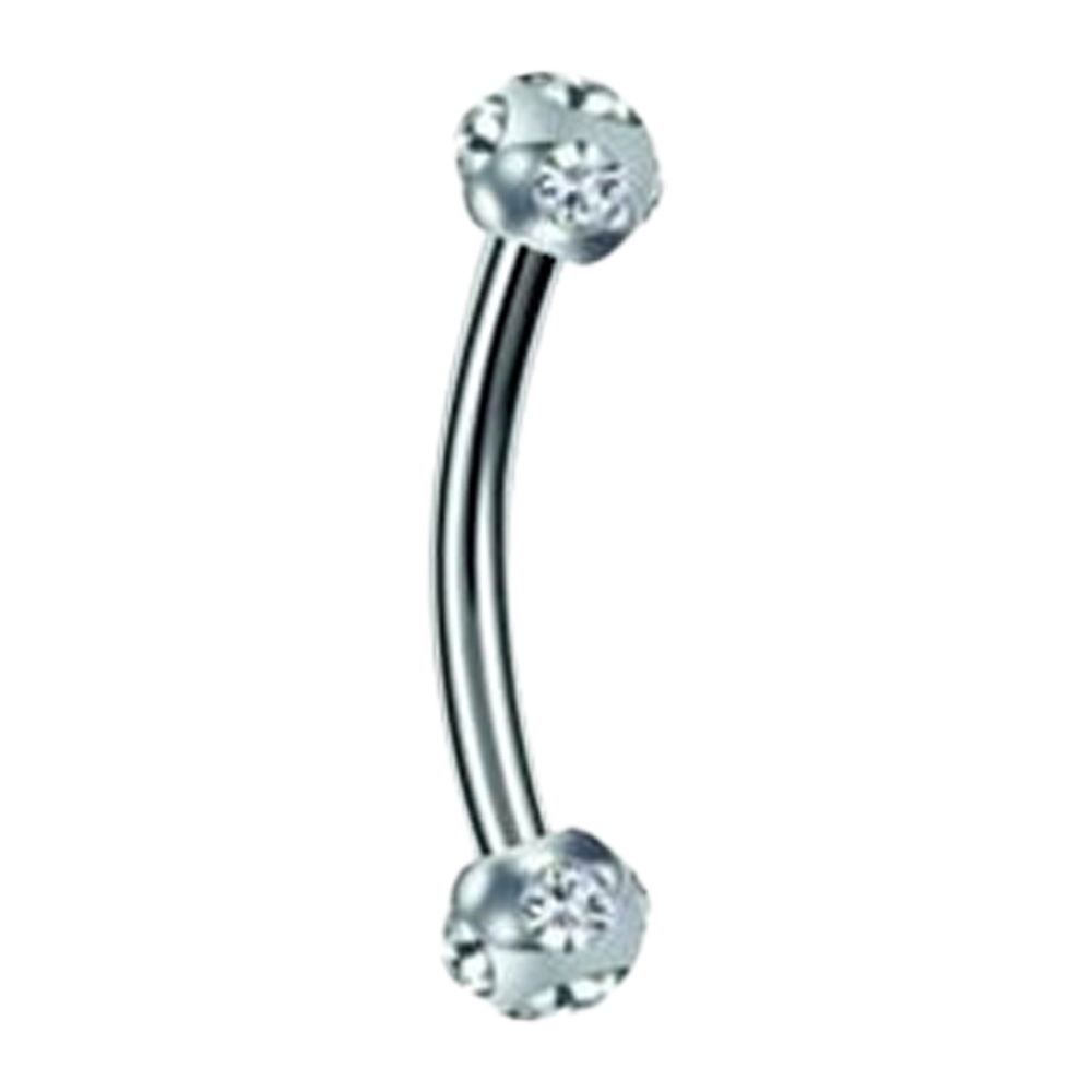 Çok Taşlı Top Tasarımlı gümüş rengi 316L Cerrahi Çelik Kaş ve Rook Piercing