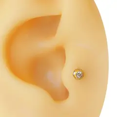 316L cerrahi çelik çok taşlı yuvarlak form helix conch kıkırdak küpesi.