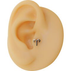 Koç Burcu 6x1,2mm Çelik Labret Piercing, Tragus-Lobe-Helix-Kıkırdak