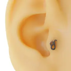 Aslan burcu sembollü gümüş renk cerrahi çelik tragus piercing