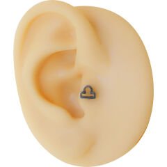 Terazi Burcu 6x1,2mm Çelik Labret Piercing, Tragus-Lobe-Helix-Kıkırdak