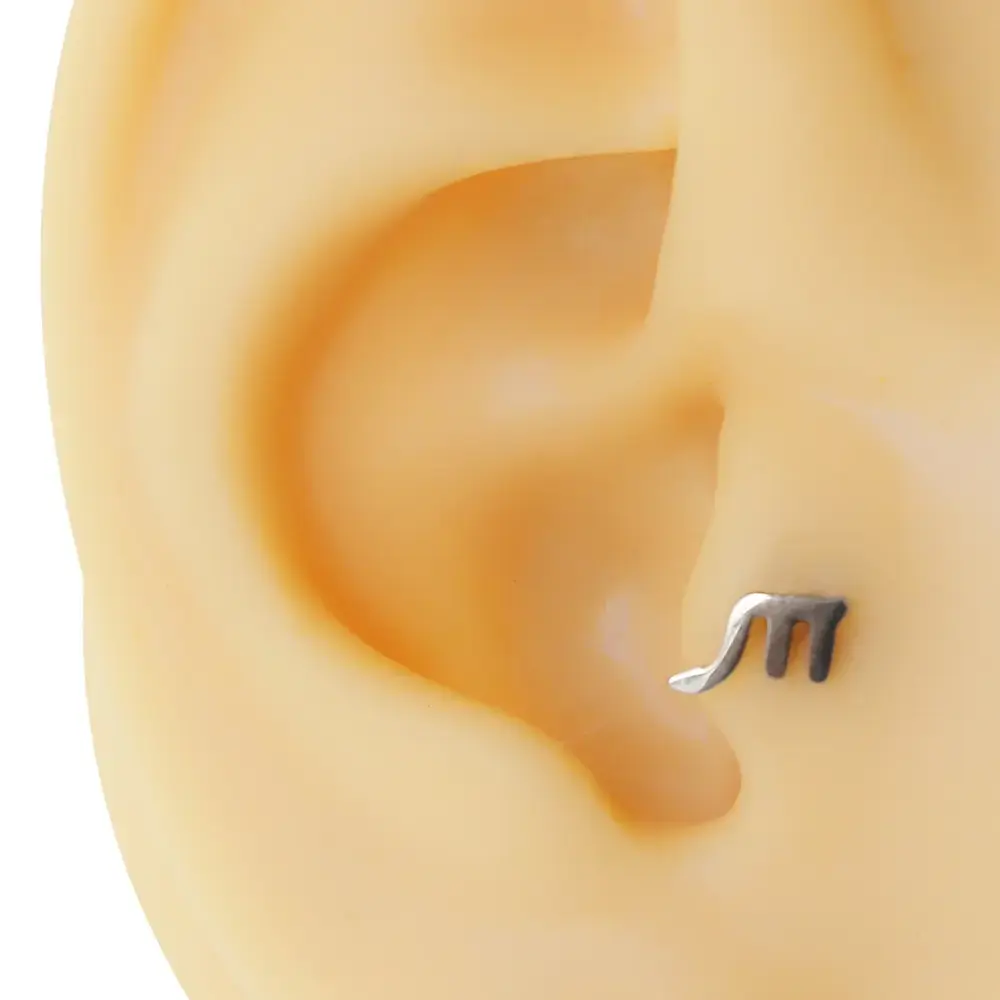 Akrep burcu sembollü gümüş renk cerrahi çelik tragus piercing.