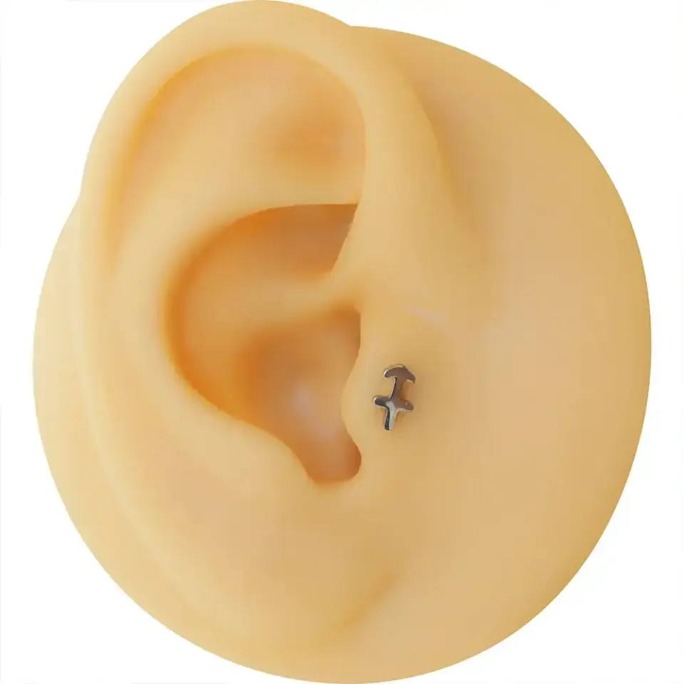 Yay burcu cerrahi çelik helix piercing