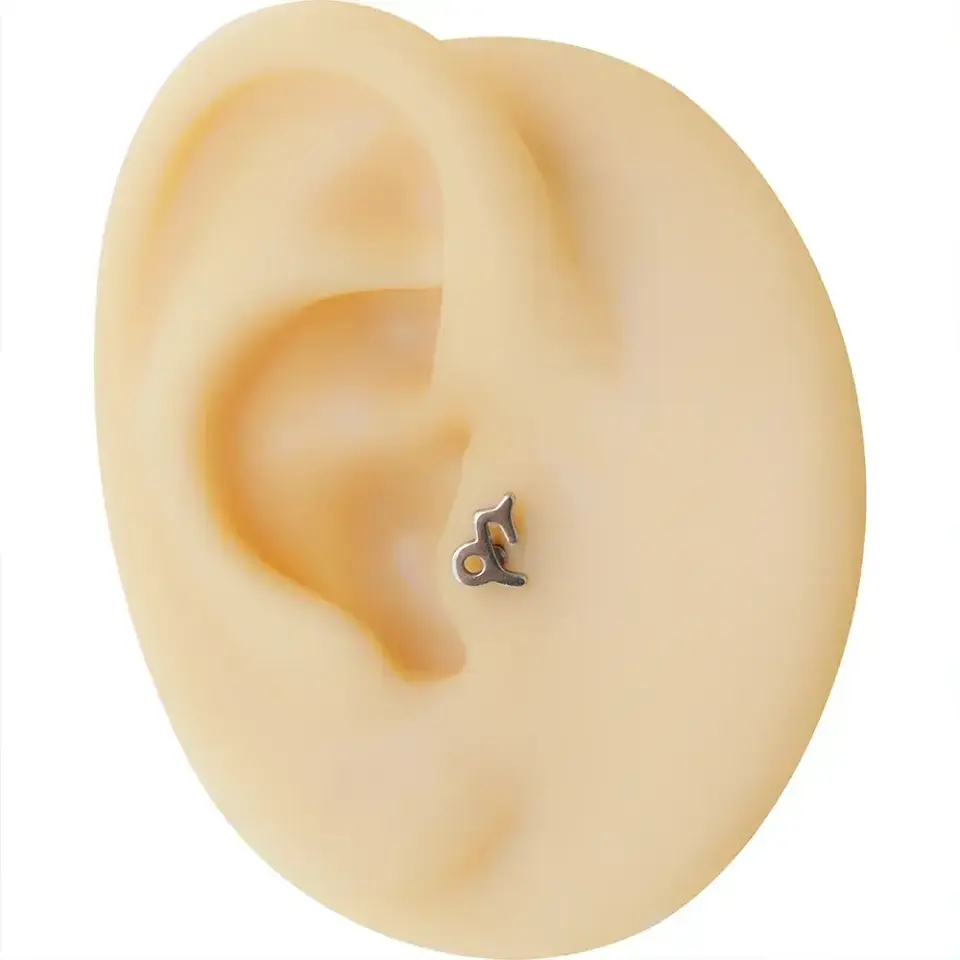 Tragus piercing arkası düz flatback kilit sistemi