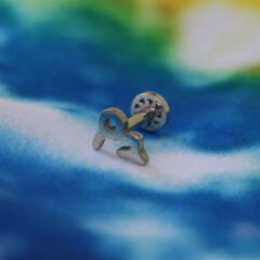 Oğlak Burcu 6x1,2mm Çelik Labret Piercing, Tragus-Lobe-Helix-Kıkırdak