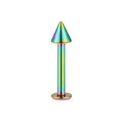 Spayk Gökkuşağı Çelik Flatback Düz Bar Piercing, Tragus-Helix-Conch-Burun-Dudak-Kıkırdak