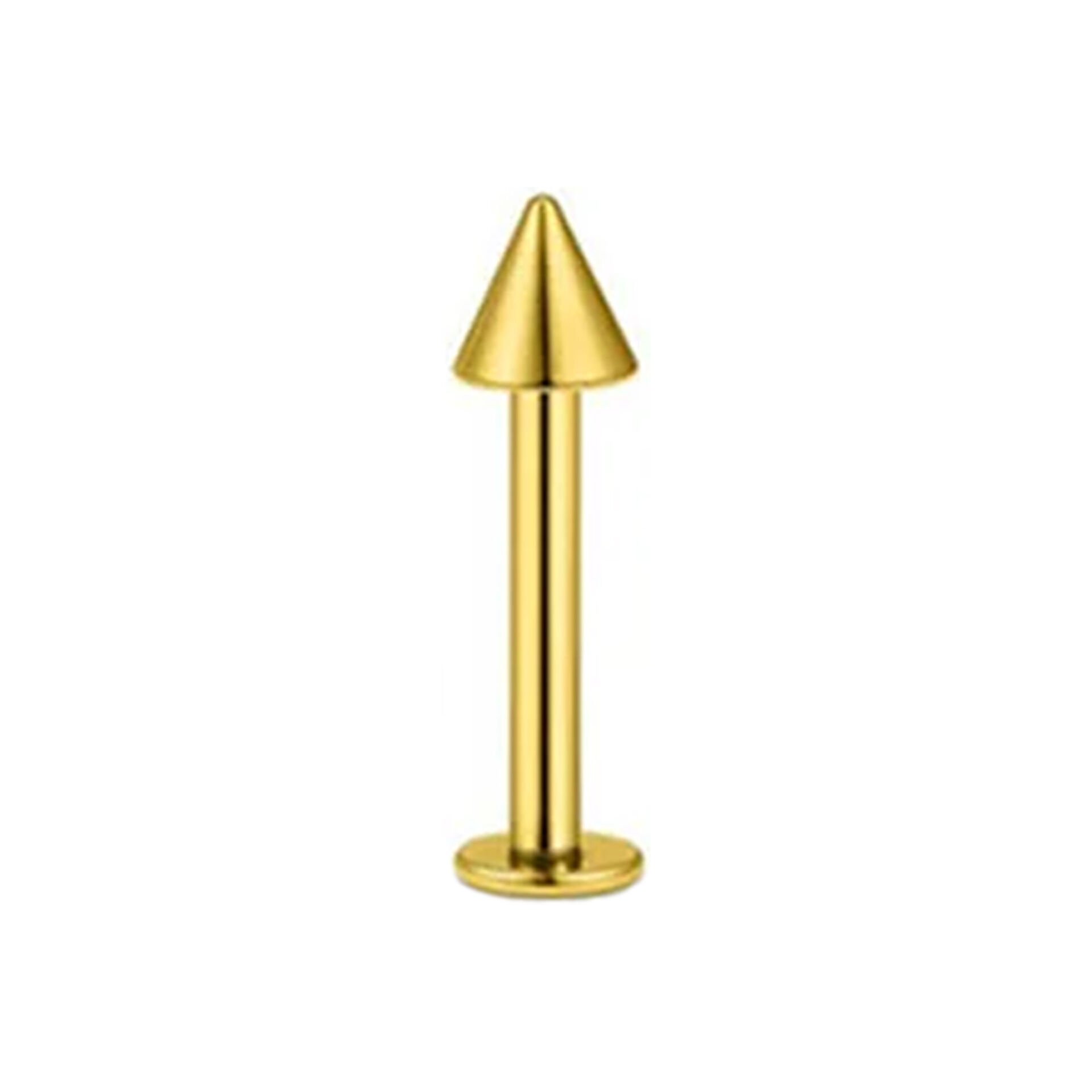 Spayk Gold Çelik Flatback Düz Bar Piercing, Tragus-Helix-Conch-Burun-Dudak-Kıkırdak