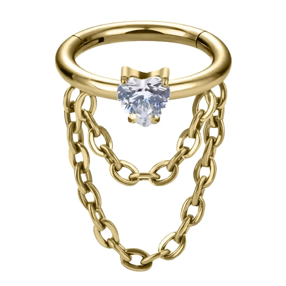 Daith ve helix kullanımı için uygun paslanmaz altın halka helix kıkırdak piercing tasarımı