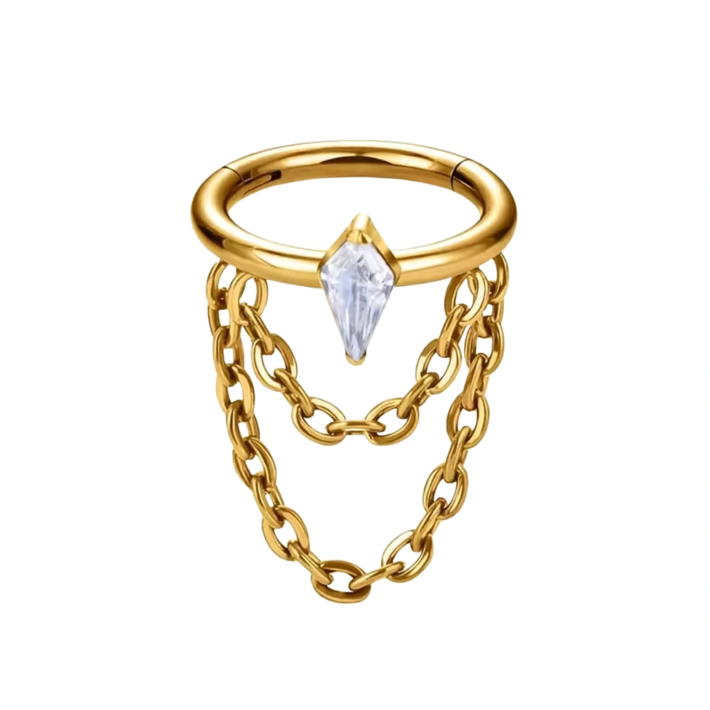 Altın renkli menteşeli clicker Imperial Eye tasarımı 316L cerrahi çelik halka helix kıkırdak piercing