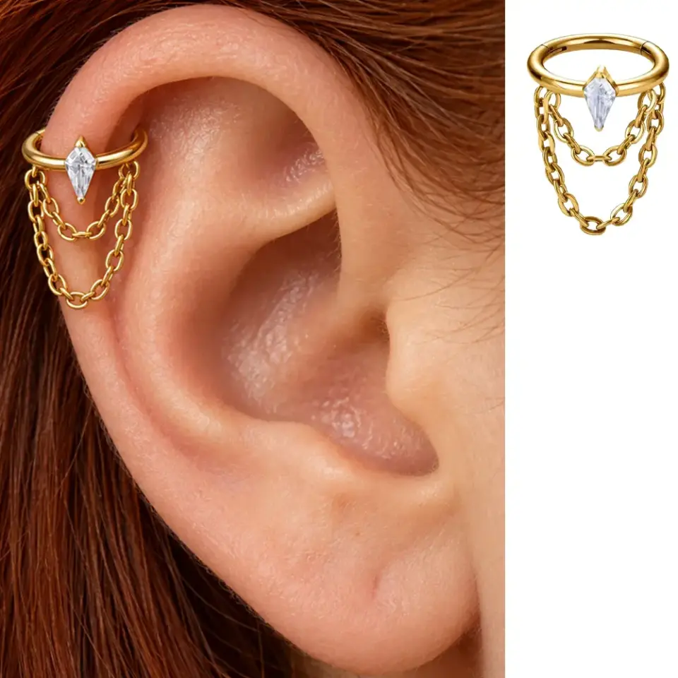tek-tas-zincirli-gold-helix-piercing
