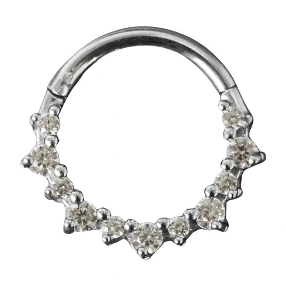 Tragus ve helix kullanımı için uygun paslanmaz gümüş halka septum kıkırdak piercing tasarımı