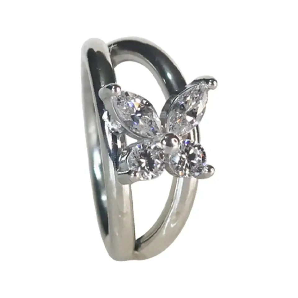 Helix ve daith kullanımı için uygun paslanmaz gümüş halka burun kıkırdak piercing tasarım