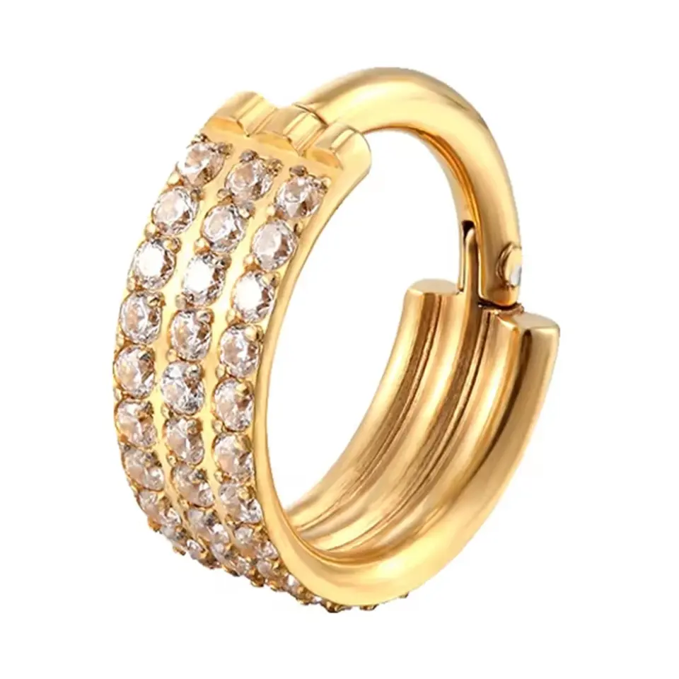 Tragus ve helix kullanımı için uygun paslanmaz altın halka septum kıkırdak piercing tasarımı