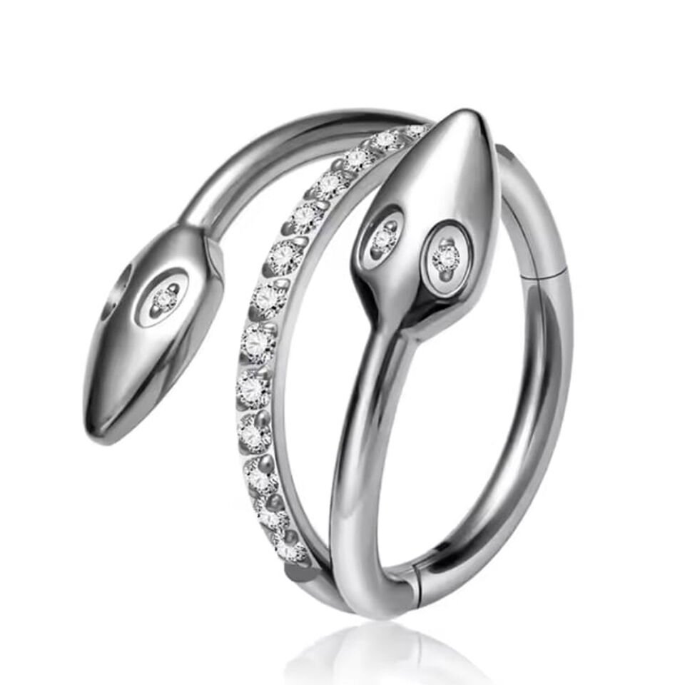 Kıkırdak ve helix kullanımı için uygun paslanmaz gümüş halka septum kıkırdak piercing tasarımı