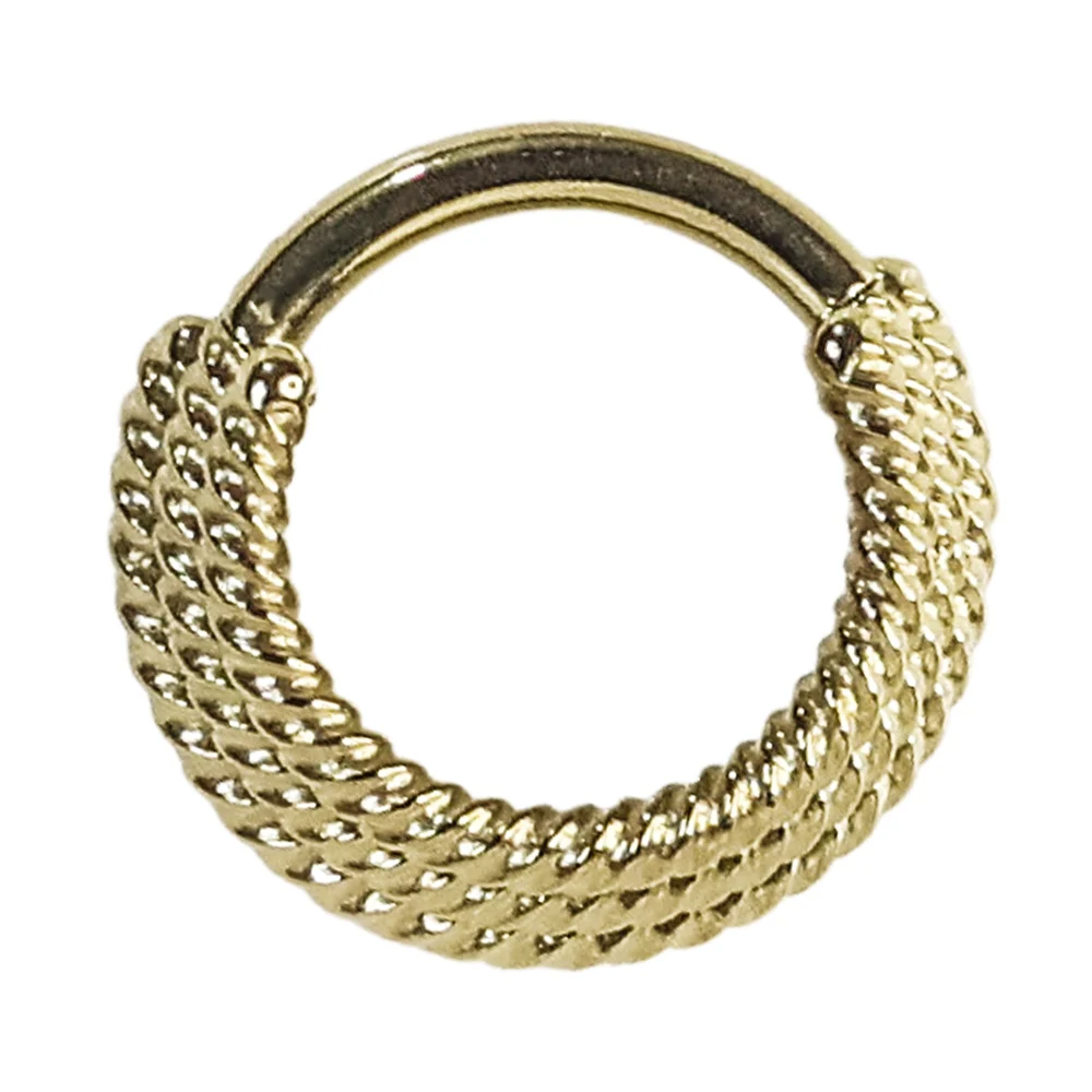 Altın renkli menteşeli clicker Triple Twist tasarımı 316L cerrahi çelik halka septum kıkırdak piercing