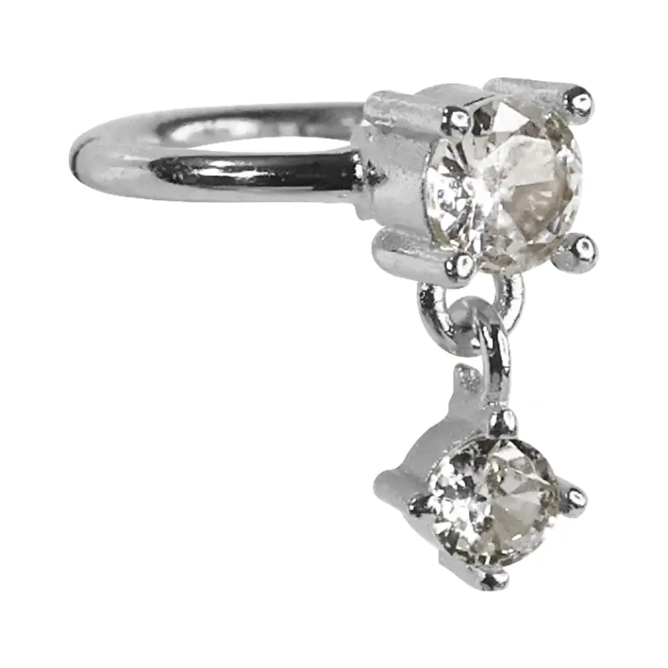 Gümüş renkli menteşeli clicker Shimmer Swing tasarımı 316L cerrahi çelik kıkırdak helix halka piercing