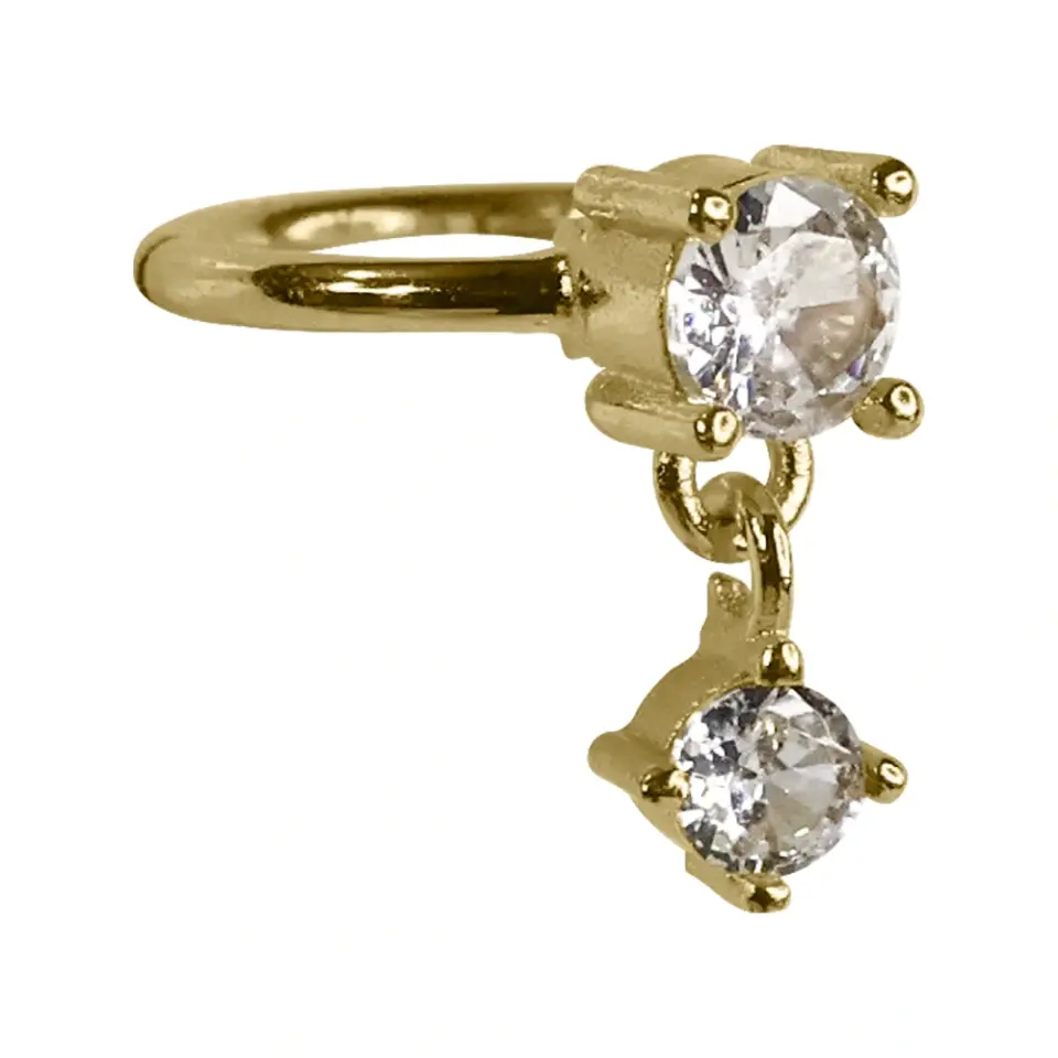 Altın renkli menteşeli clicker Shimmer Swing tasarımı 316L cerrahi çelik halka septum kıkırdak piercing