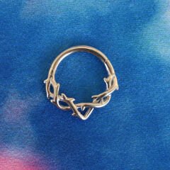 Dal Kilitli Çelik 8 mm Halka Piercing, Daith-Helix-Kıkırdak-Septum-Auricle