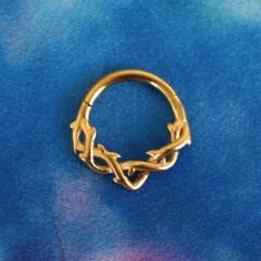 Dal Kilitli Gold Çelik 8 mm Halka Piercing, Daith-Helix-Kıkırdak-Septum-Auricle