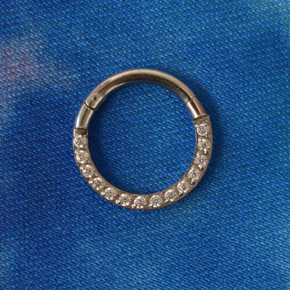 Nova Ring Gümüş Renk Menteşeli Clicker 316L Cerrahi Çelik Halka Septum Kıkırdak Piercing